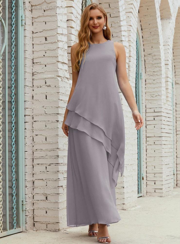 Vestidos longos de chiffon plus size para mãe da noiva, vestido formal de madrinha de casamento, 28019 