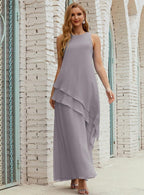 Vestidos longos de chiffon plus size para mãe da noiva, vestido formal de madrinha de casamento, 28019 