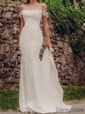 Abito da sposa semplice ed elegante a sirena dritto con applicazioni. DB10183