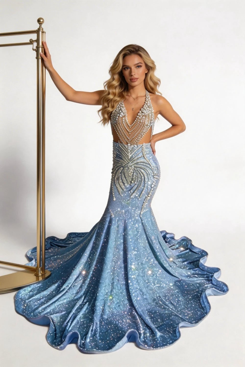 18 birthday outfit evening dress custom made black girl mermaid blue prom gowns Y887 by simplepromdress