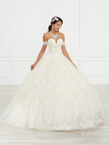 Quinceanera-Kleid mit 3D-Applikation von House of Wu 26975