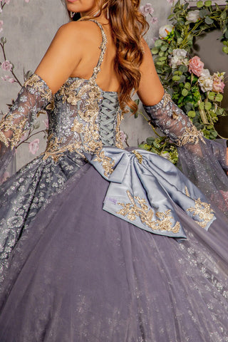 3D-Ballkleid mit Schmetterlings-Glockenärmeln von GLS Gloria GL3318