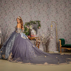 3D Butterfly Bell Sleeve Ball Gown by GLS Gloria GL3318