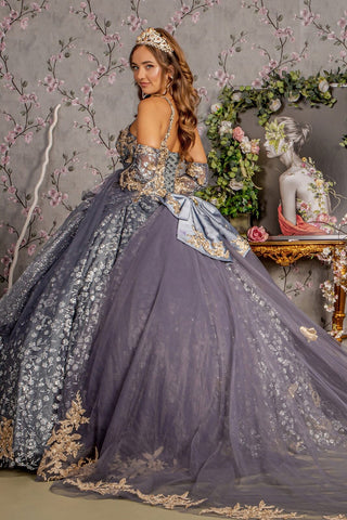 3D-Ballkleid mit Schmetterlings-Glockenärmeln von GLS Gloria GL3318