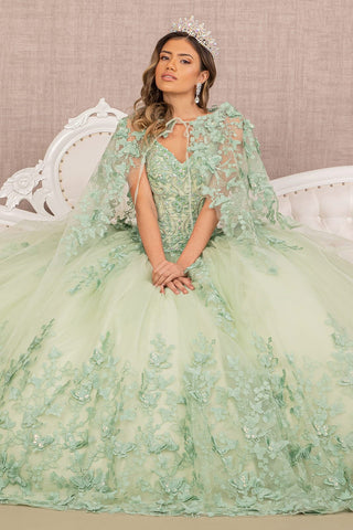 3D Schmetterlings-Umhang-Ballkleid von Elizabeth K GL3104