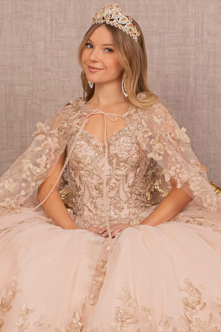3D Schmetterlings-Umhang-Ballkleid von Elizabeth K GL3104