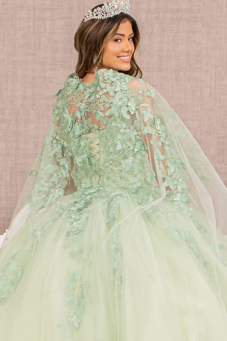3D Schmetterlings-Umhang-Ballkleid von Elizabeth K GL3104