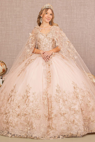 3D Schmetterlings-Umhang-Ballkleid von Elizabeth K GL3104