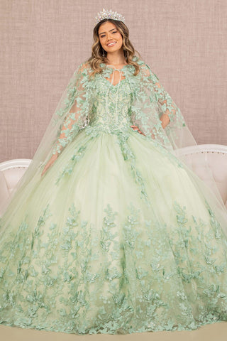 3D Schmetterlings-Umhang-Ballkleid von Elizabeth K GL3104