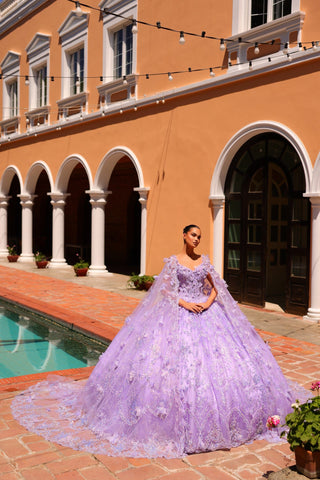 3D Butterfly Cape Quinceanera-Kleid von Amarra 54281