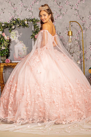 Ballkleid mit 3D-Schmetterlings-Cape-Ärmeln von Elizabeth K GL3110