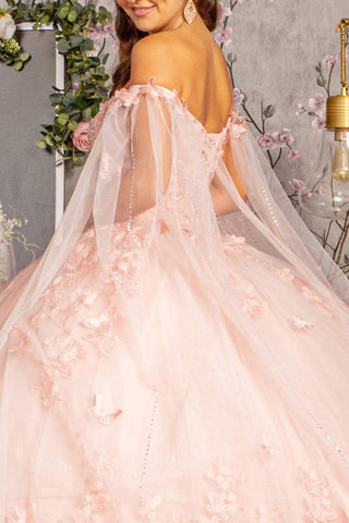 Ballkleid mit 3D-Schmetterlings-Cape-Ärmeln von Elizabeth K GL3110