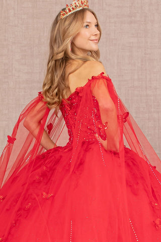 Ballkleid mit 3D-Schmetterlings-Cape-Ärmeln von Elizabeth K GL3110