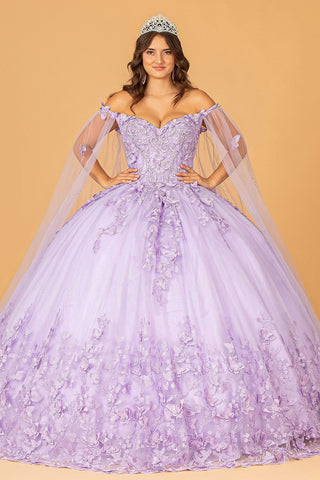Ballkleid mit 3D-Schmetterlings-Cape-Ärmeln von Elizabeth K GL3110