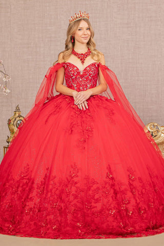 Ballkleid mit 3D-Schmetterlings-Cape-Ärmeln von Elizabeth K GL3110