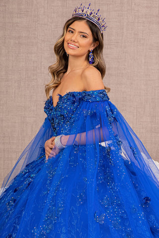 Ballkleid mit 3D-Schmetterlings-Cape-Ärmeln von Elizabeth K GL3111