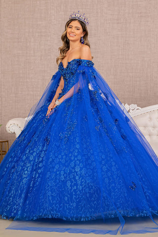 Ballkleid mit 3D-Schmetterlings-Cape-Ärmeln von Elizabeth K GL3111