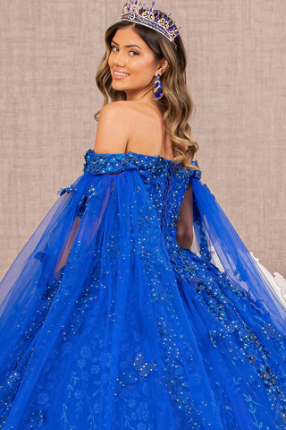 Ballkleid mit 3D-Schmetterlings-Cape-Ärmeln von Elizabeth K GL3111