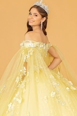 Ballkleid mit 3D-Schmetterlings-Cape-Ärmeln von Elizabeth K GL3111
