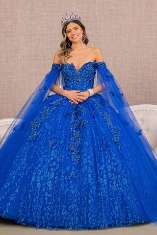 Ballkleid mit 3D-Schmetterlings-Cape-Ärmeln von Elizabeth K GL3111