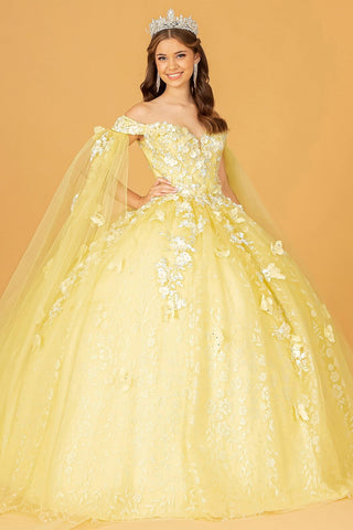 Ballkleid mit 3D-Schmetterlings-Cape-Ärmeln von Elizabeth K GL3111