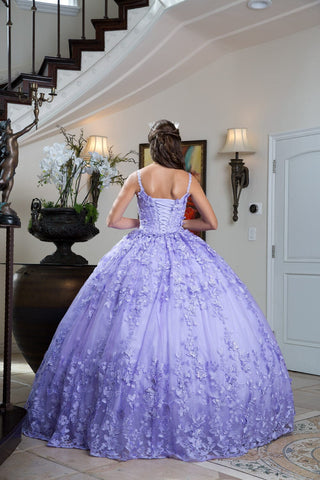 Ballkleid mit 3D-Schmetterlings-Cape-Ärmeln von Petite Adele PQ1001