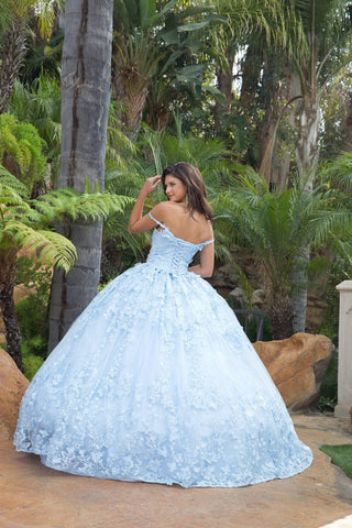 Ballkleid mit 3D-Schmetterlings-Cape-Ärmeln von Petite Adele PQ1001
