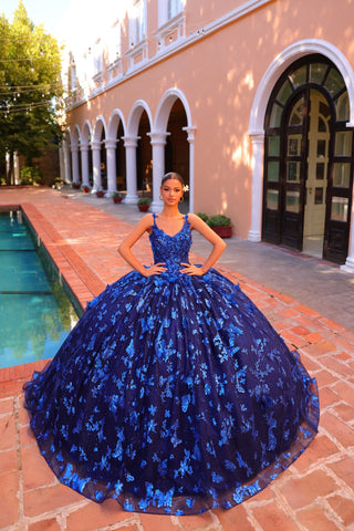 3D-Schmetterlingsumhang Quinceanera-Kleid von Amarra 54260