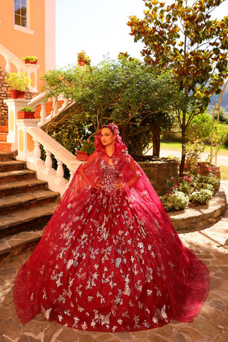 3D-Schmetterlingsumhang Quinceanera-Kleid von Amarra 54260
