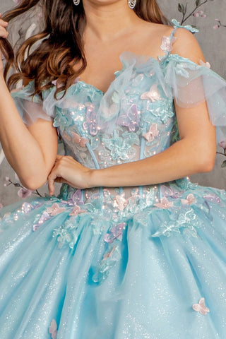 3D Butterfly Cold Shoulder Ballkleid von GLS Gloria GL3483