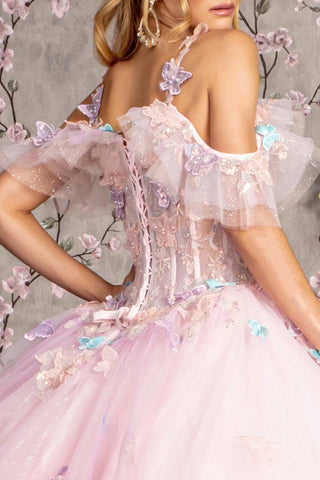 3D Butterfly Cold Shoulder Ballkleid von GLS Gloria GL3483