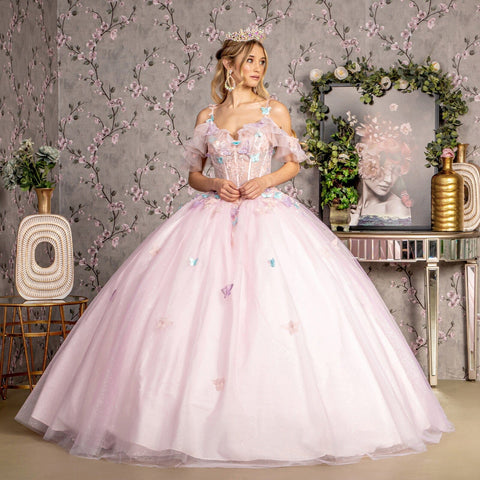 3D Butterfly Cold Shoulder Ballkleid von GLS Gloria GL3483