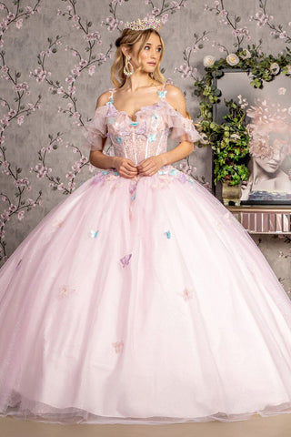 3D Butterfly Cold Shoulder Ballkleid von GLS Gloria GL3483