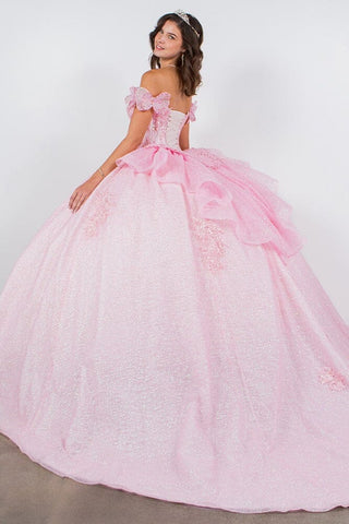 Schulterfreies Ballkleid mit 3D-Schmetterling von Cinderella Couture 8120J