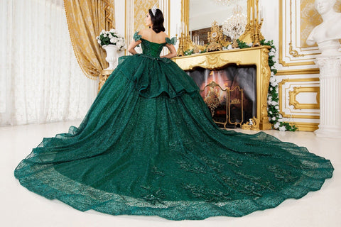 Schulterfreies Ballkleid mit 3D-Schmetterling von Cinderella Couture 8120J