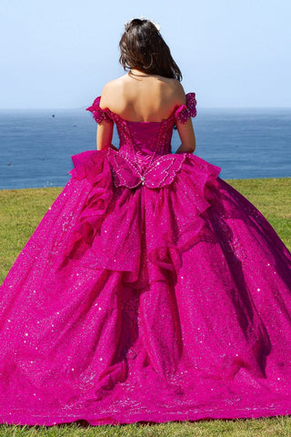 Schulterfreies Ballkleid mit 3D-Schmetterling von Cinderella Couture 8120J