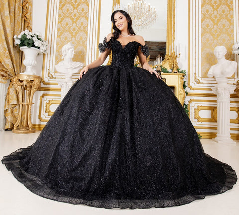 Schulterfreies Ballkleid mit 3D-Schmetterling von Cinderella Couture 8120J