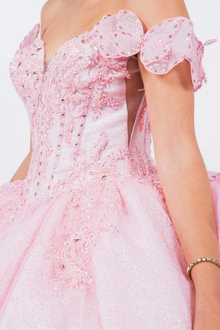 Schulterfreies Ballkleid mit 3D-Schmetterling von Cinderella Couture 8120J