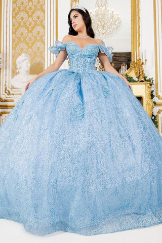 Schulterfreies Ballkleid mit 3D-Schmetterling von Cinderella Couture 8120J