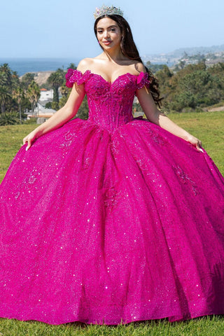 Schulterfreies Ballkleid mit 3D-Schmetterling von Cinderella Couture 8120J