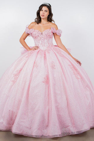Schulterfreies Ballkleid mit 3D-Schmetterling von Cinderella Couture 8120J