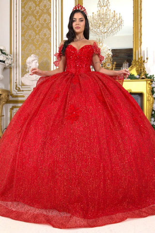 Schulterfreies Ballkleid mit 3D-Schmetterling von Cinderella Couture 8120J