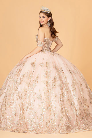 3D-Schmetterlings-Ballkleid mit schulterfreiem Schnitt von Elizabeth K GL3077