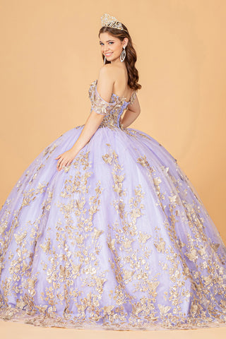 3D-Schmetterlings-Ballkleid mit schulterfreiem Schnitt von Elizabeth K GL3077