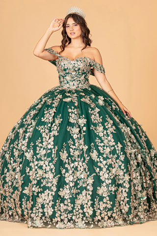 3D-Schmetterlings-Ballkleid mit schulterfreiem Schnitt von Elizabeth K GL3077