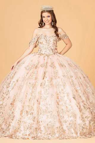 3D-Schmetterlings-Ballkleid mit schulterfreiem Schnitt von Elizabeth K GL3077