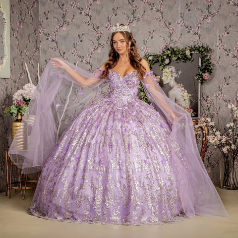 3D-Schmetterlings-Ballkleid mit schulterfreiem Schnitt von GLS Gloria GL3451
