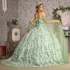 3D Butterfly Off Shoulder Ball Gown by GLS Gloria GL3451