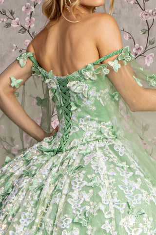 3D-Schmetterlings-Ballkleid mit schulterfreiem Schnitt von GLS Gloria GL3451