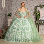3D Butterfly Off Shoulder Ball Gown by GLS Gloria GL3451